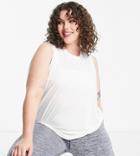 Asos 4505 Curve Yoga Tank Top With Twist Back-white