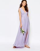 Fame And Partners Tall Valencia Maxi Dress With Cut Out Back - Lavender