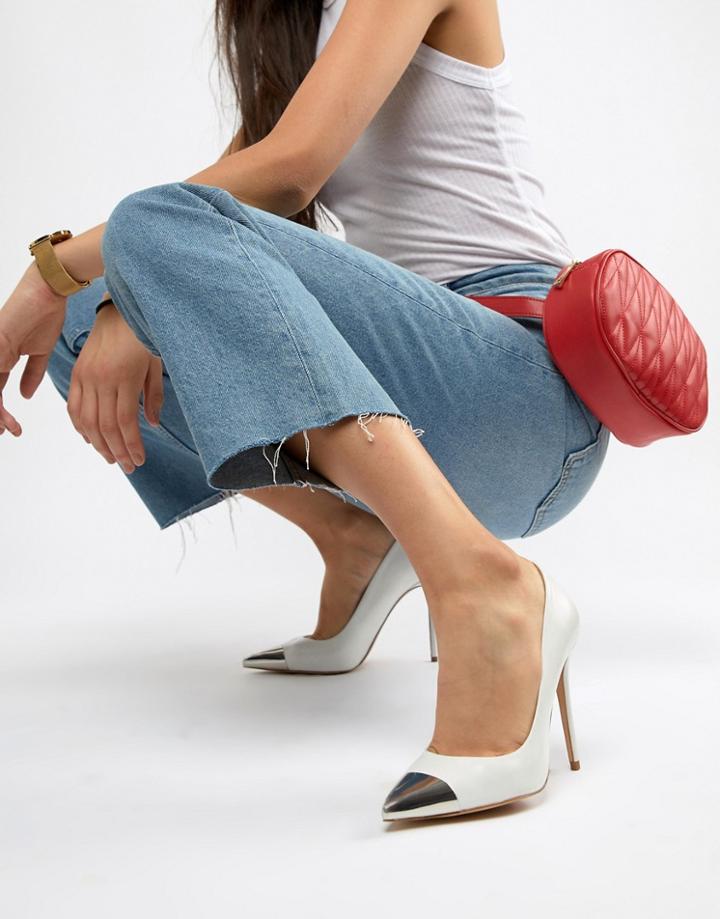 Aldo Edania Metal Toe Leather Pumps - White