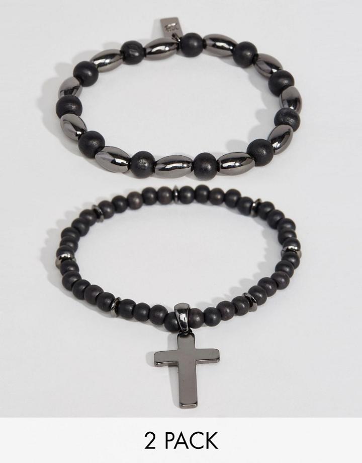 Icon Brand Flashbulb Cross Bracelet Pack - Black