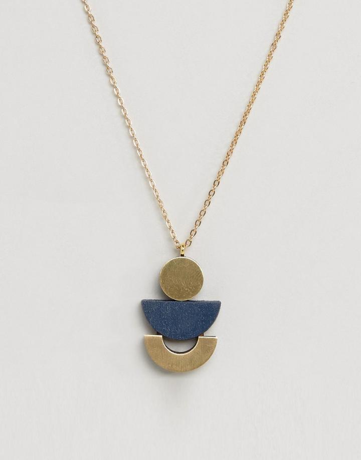 Wolf And Moon Luna Pendant Necklace - Gold