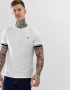 Fred Perry Bold Tipped T-shirt In White