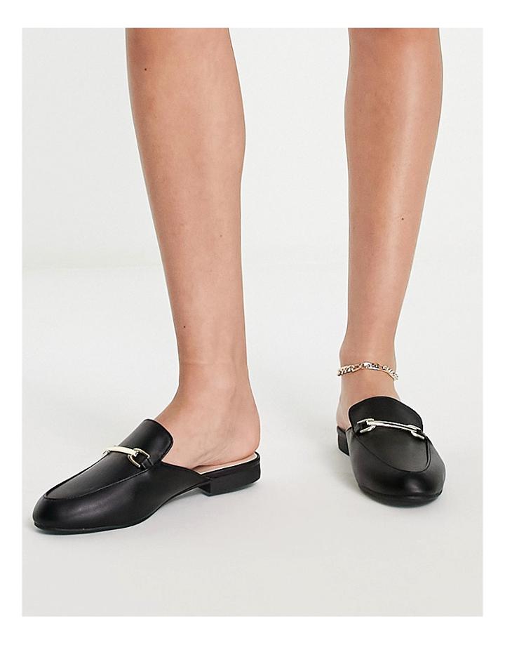 Qupid Metal Trim Loafers In Black