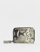 Ted Baker Jet Tassel Zip Around Small Ladies' Wallet In Snake - Black