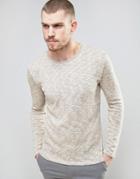 Selected Homme Knitted Sweater With Melange Detail - Beige