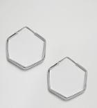 Kingsley Ryan Sterling Silver Hexagon Hoop Earrings - Silver