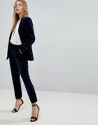 Miss Selfridge Velvet Tailored Pants - Navy