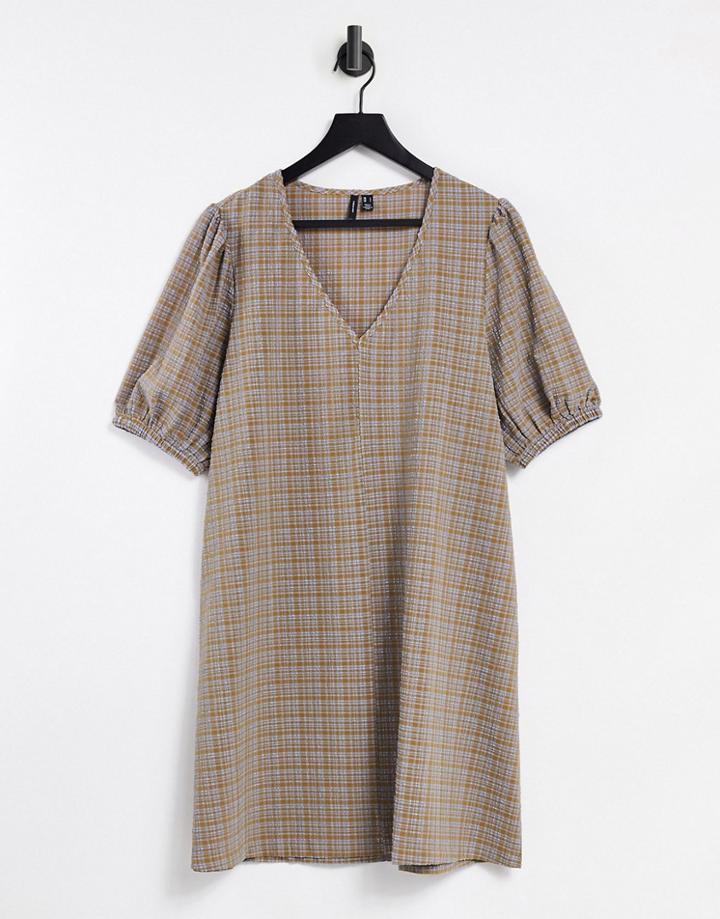Vero Moda Mini Smock Dress In Green Print