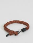 Icon Brand Plaited Hook Bracelet In Brown - Brown