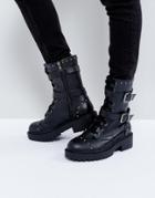 Asos Acidic Military Ankle Boots - Black