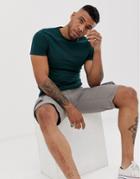 Asos Design Organic Skinny Fit T-shirt In Green - Green
