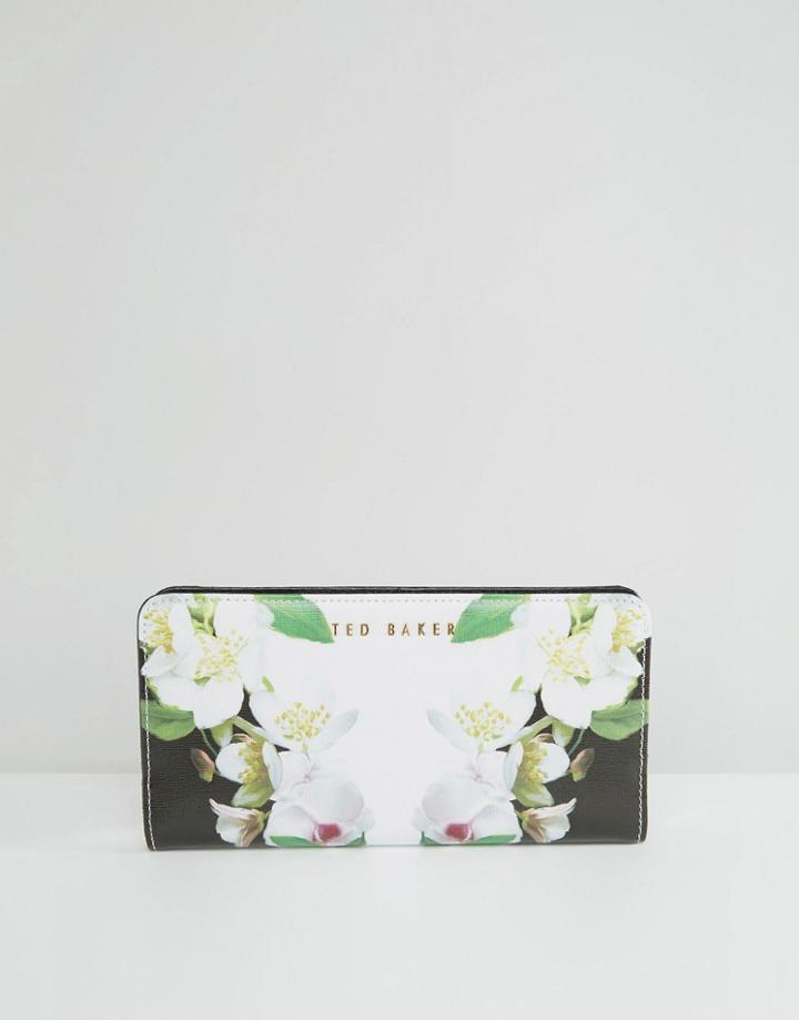 Ted Baker 'forget Me Not' Zip Around Crosshatch Purse - Black