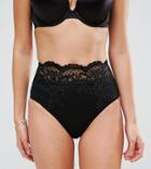 Asos Fuller Bust Exclusive Premium Lace Applique High Waist Bikini Bottom - Black