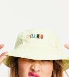 Reclaimed Vintage Inspired Bucket Hat With Rainbow Logo Embroidery In Yellow