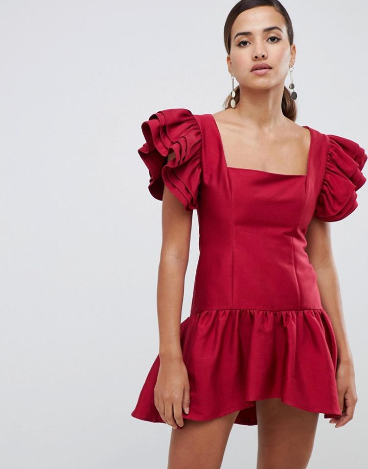 C/meo Breakthrough Mini Dress - Red