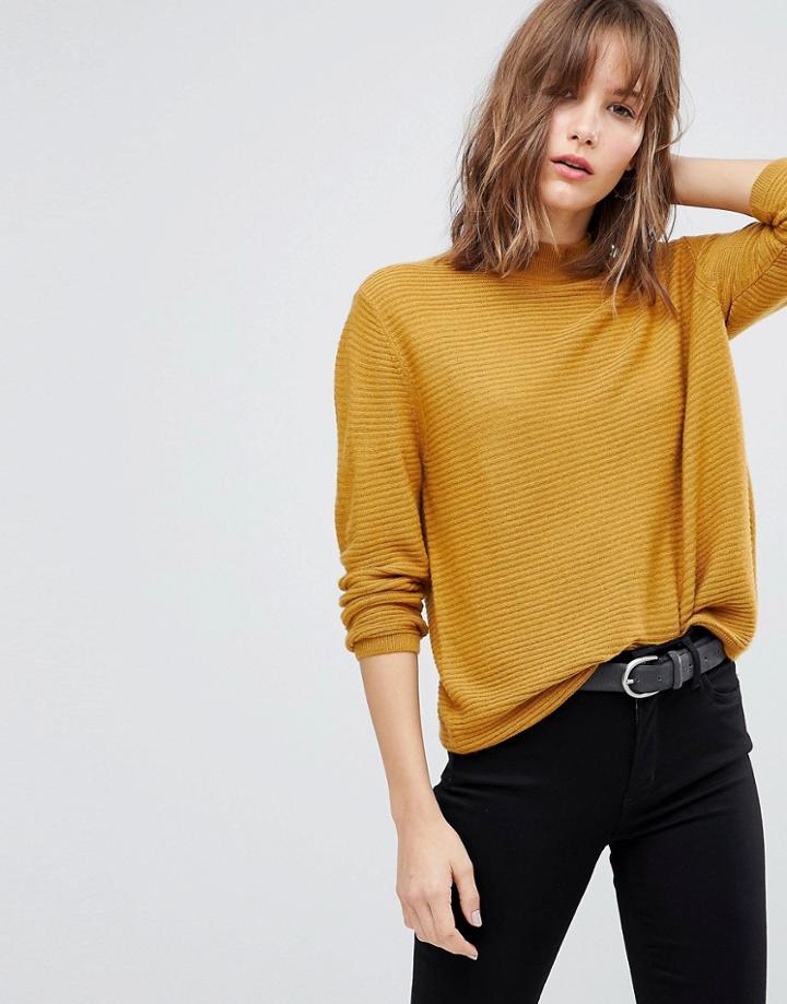 Jdy Rib Turtleneck Knit - Brown