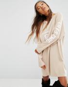 Asos Eco Sweat Dress With Love Your Mother Print - Beige