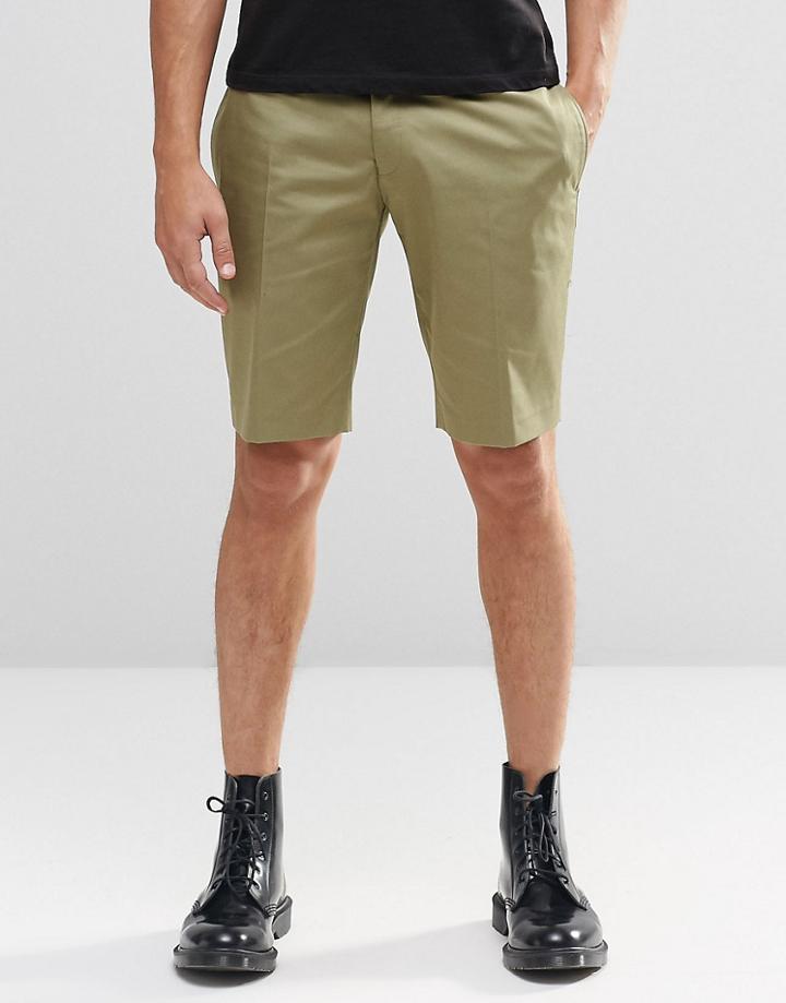 Religion Skinny Smart Shorts In Khaki - Khaki