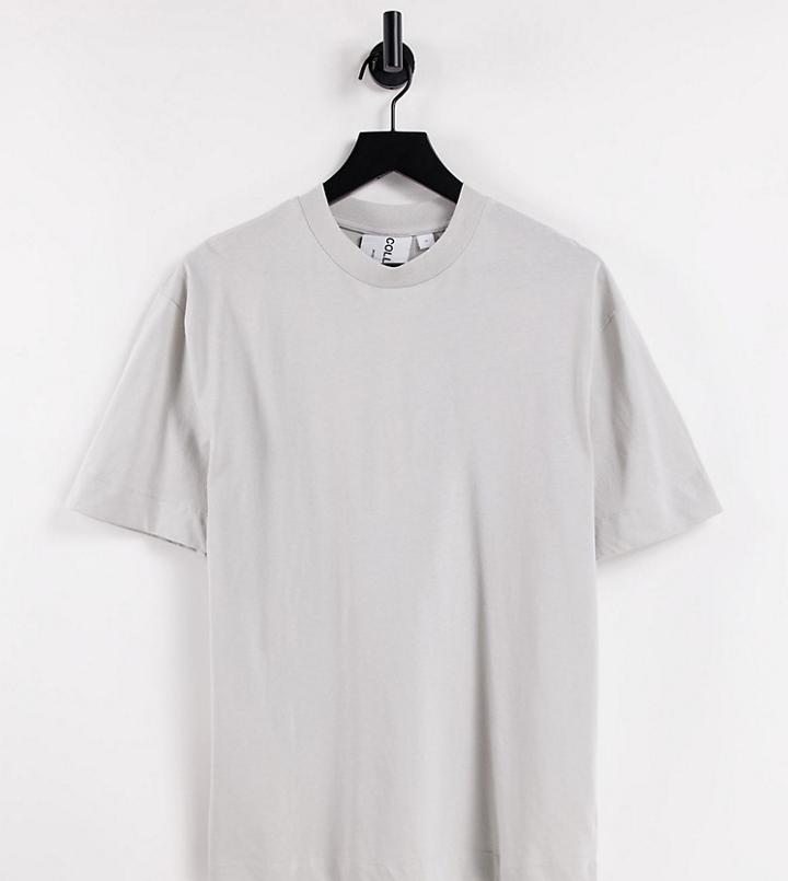 Collusion Unisex Organic Cotton T-shirt In Icy Gray-grey