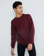 Pull & Bear Sweatshirt In Burgundy - Red
