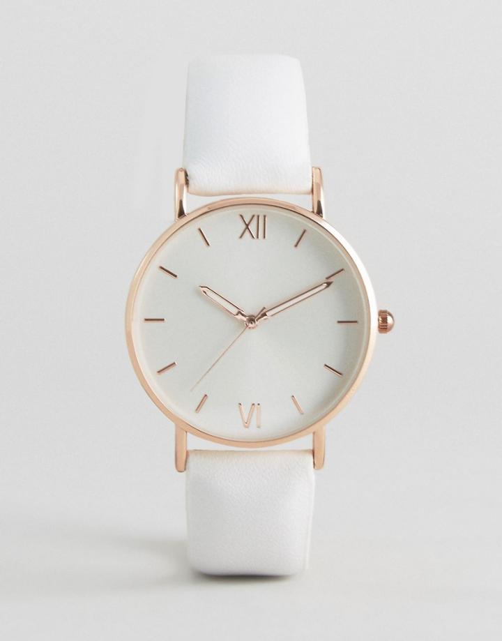 New Look Sleek Dial Watch - White