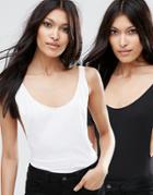 Asos Tank Body With Scoop Back 2 Pack - Black