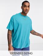 Asos Design Oversized T-shirt With Crew Neck In Dark Slate-blues