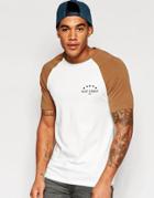 Asos Muscle T-shirt With Contrast Raglan Sleeves And Varsity Print