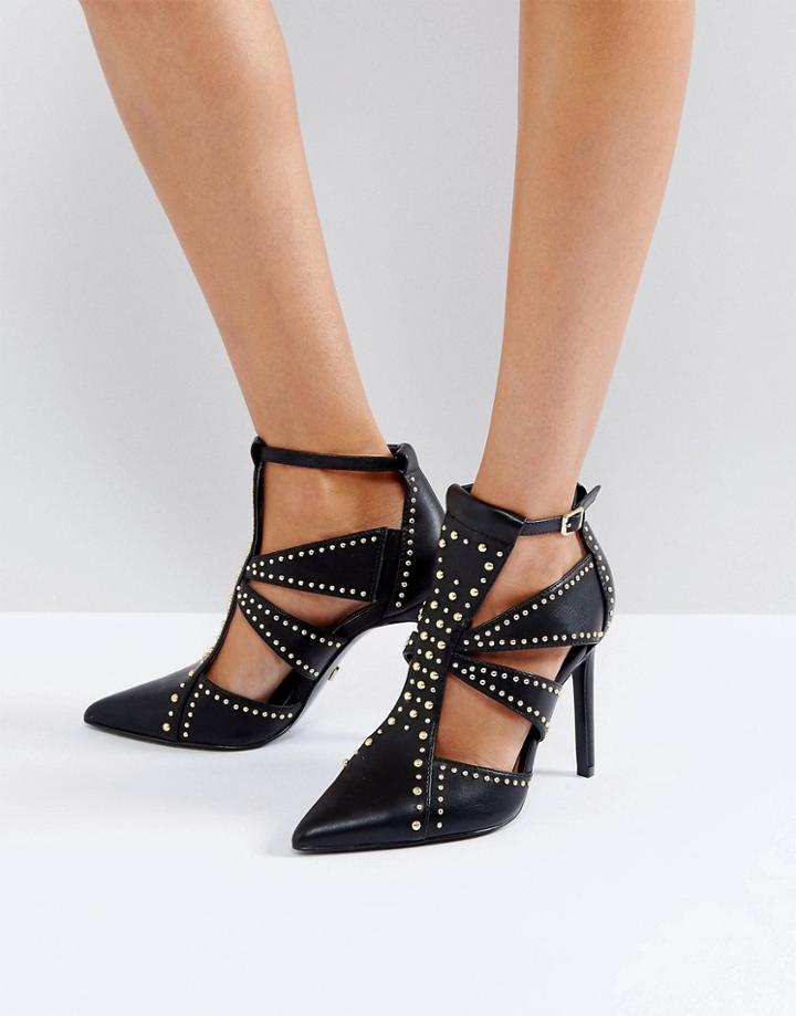 Ivyrevel Pointed Caged Court Shoe With Stud Detail - Black