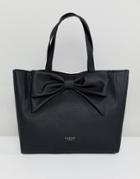 Lipsy Bow Shopper Bag In Black - Black