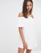 Missguided Bardot Shift Dress - White