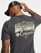 Columbia Pikewood Graphic Back Print T-shirt In Gren-green
