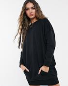 Asos Design Sweat Dress With Front Pocket-black