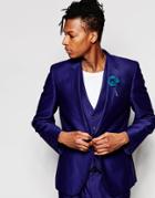 Rudie Slim Fit Textured Blue Suit Jacket - Blue