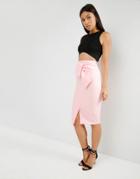 Lavish Alice Tie Detail Pencil Skirt - Pink