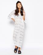 Monki Lace Beach Dress - White