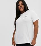 Asos Design Curve T-shirt With Planet Love Motif In Organic Cotton - White