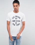 Esprit Slim Fit Oil Wash T-shirt Wiith Graphic Print - White