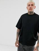 Asos Design Oversized T-shirt With Crew Neck In Black - Black