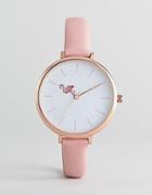 Asos Design Club Tropics Flamingo Watch - Pink