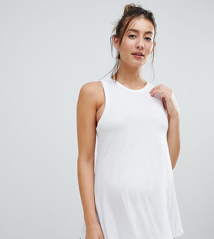Asos Design Maternity Swing Tank In White - White