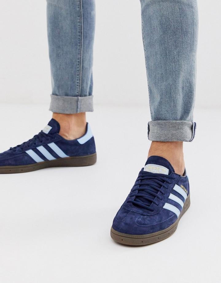 Adidas Originals Handball Spezial Sneakers In Navy With Gum Sole - Navy
