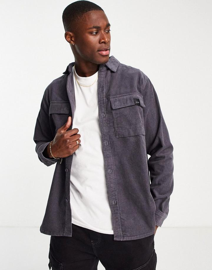 Nicce Line Cord Shirt In Gray