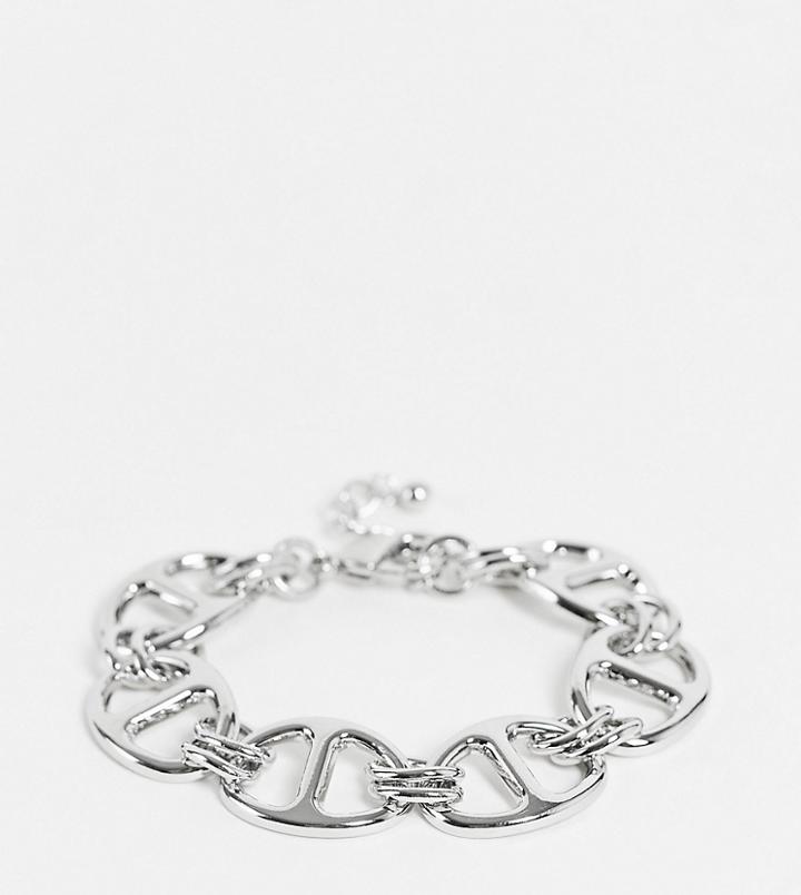 Designb London Curve Exclusive Oval Chain Bracelet In Silver