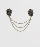 Asos Design Molten Metal Collar Tips Burnished Gold Tone