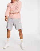 Asos Design Oversized Jersey Shorts With Cargo Pocket In Gray Heather-grey