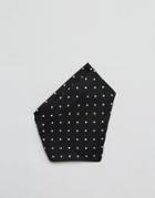 Asos Pocket Square Ready Folded In Black Polka Dot - Black