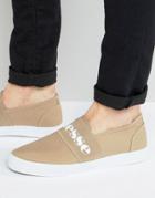 Ellesse Canvas Sneakers With Strap - Stone