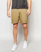Pull & Bear Denim Shorts In Tan In Regular Fit - Tan