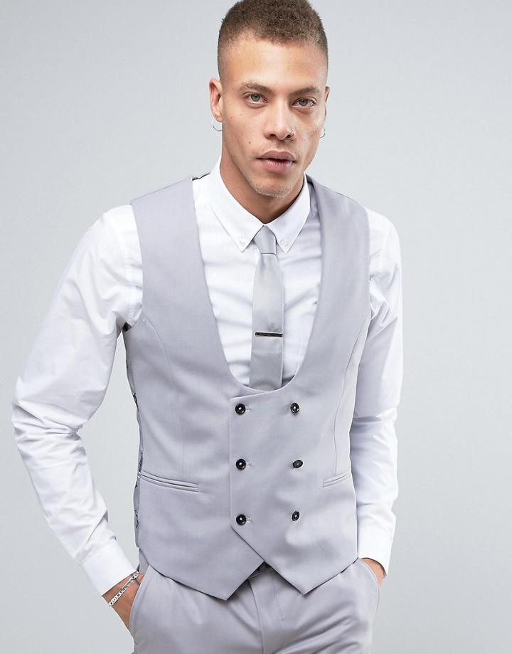 Noose & Monkey Super Skinny Vest - Gray